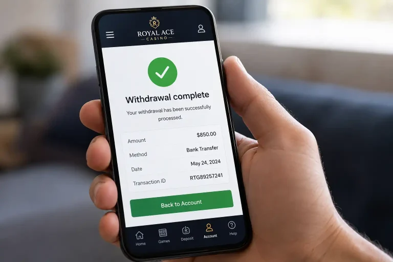 A Skrill casino withdrawal clearing quickly on a phone