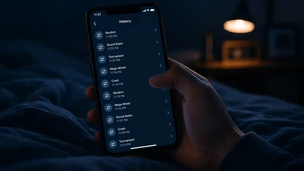 Clustered late-night deposit timestamps visible in a wallet history