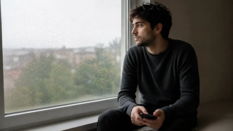 A UK player reflecting thoughtfully on their online casino habits