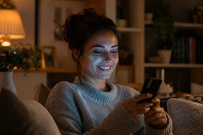 A Skrill user checking loyalty rewards on a smartphone