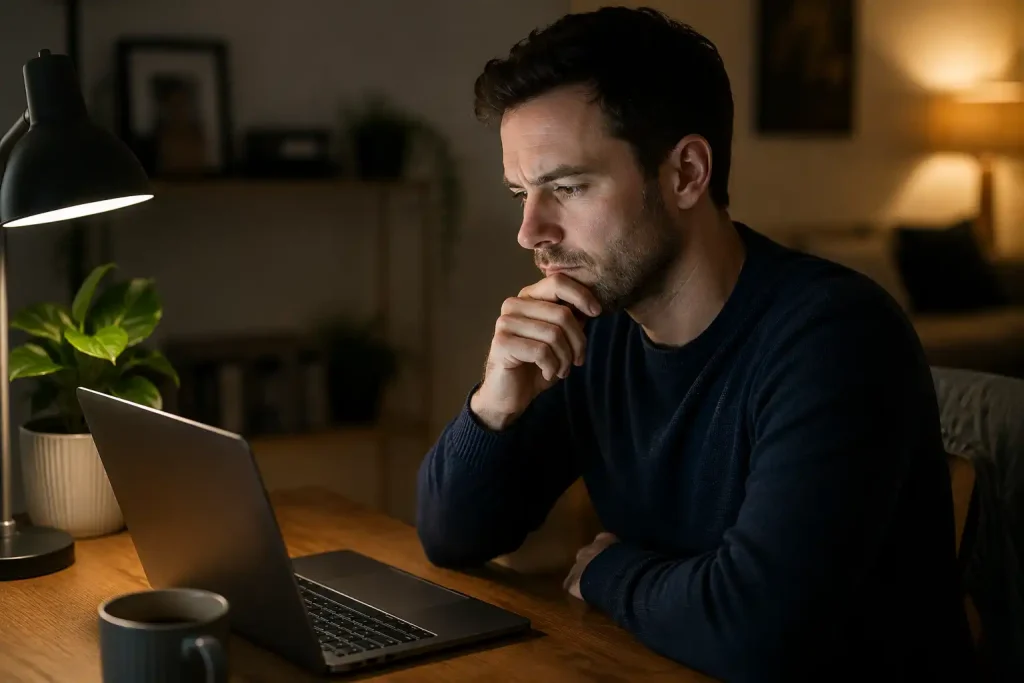 UK casino player comparing digital wallet payment options at a laptop