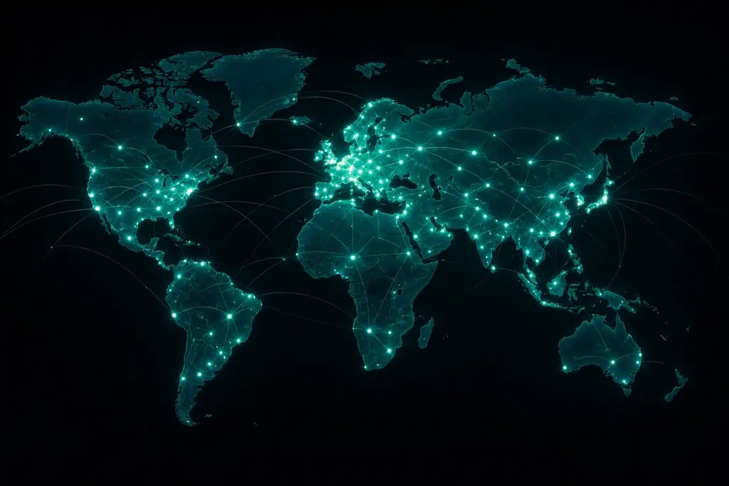 A world map illustrating Skrill's wide acceptance across many countries